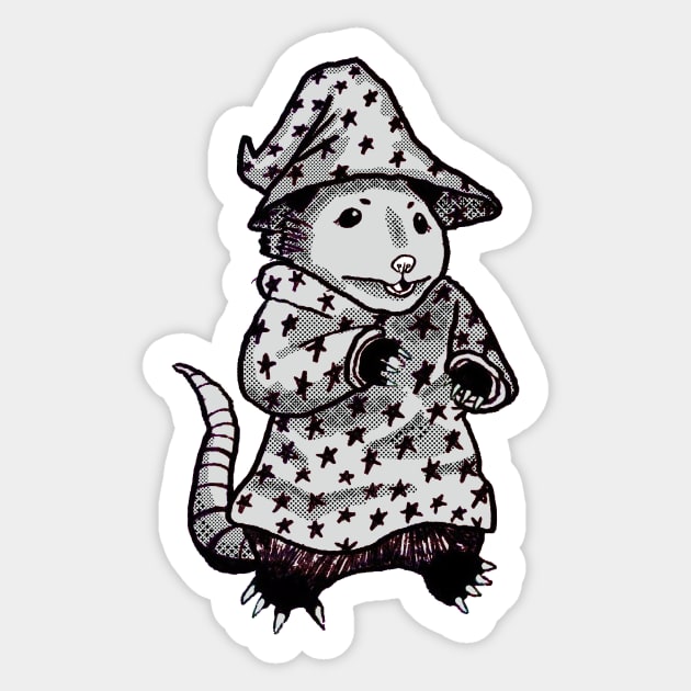 Wizard Possum Sticker Sticker by RileySessions